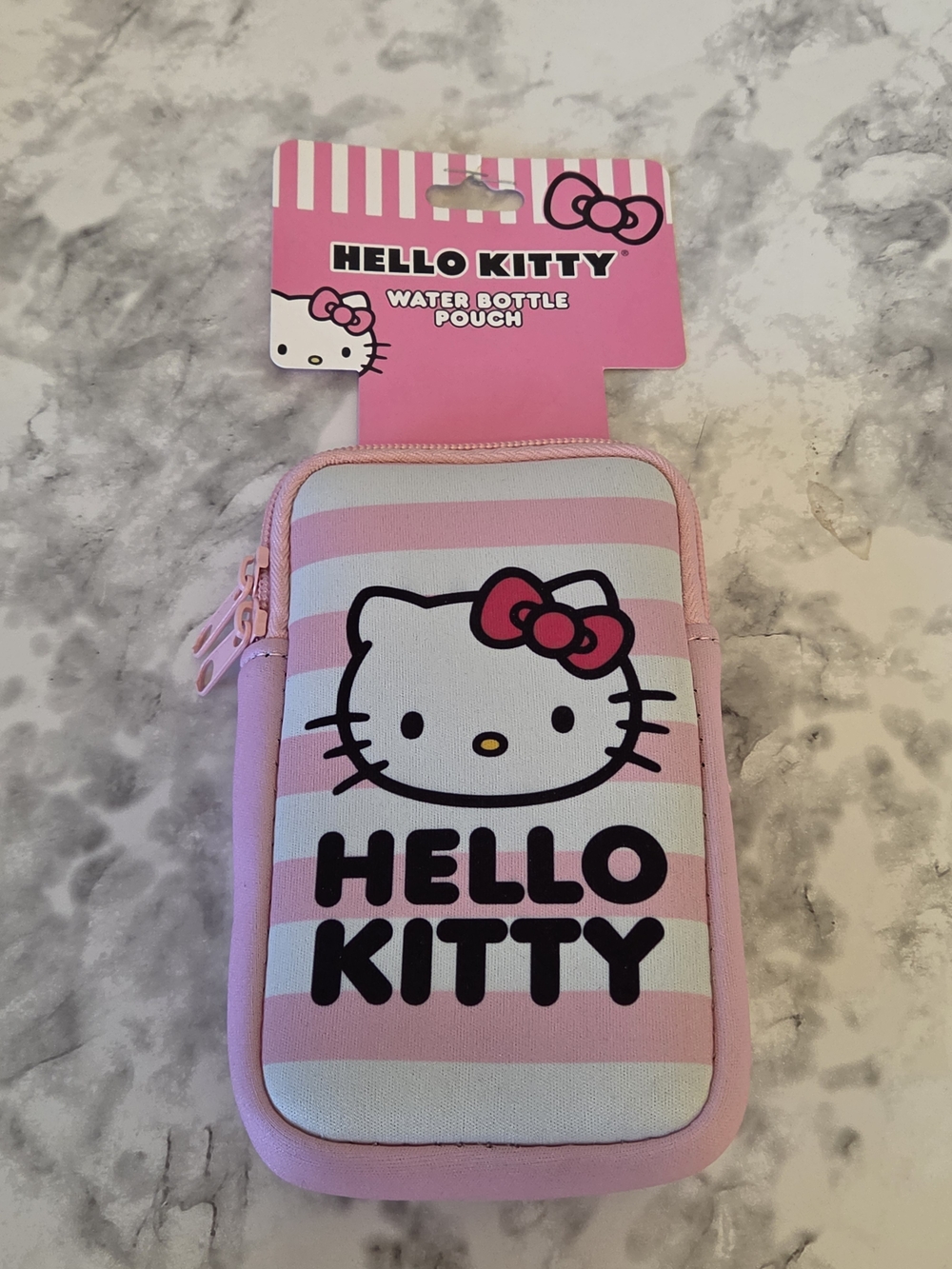 Hello Kitty Pink Striped Water Bottle / Tumbler Pouch